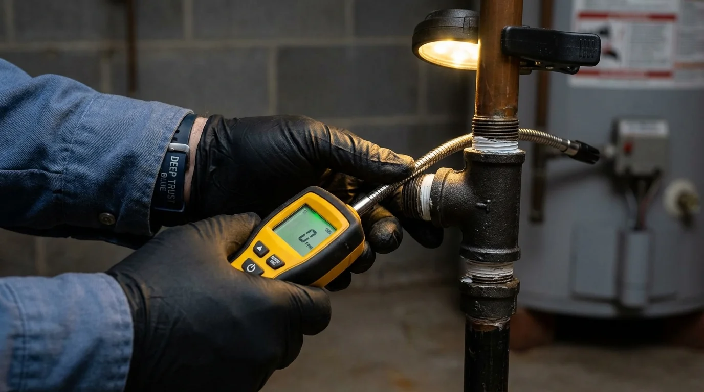 Gas leak detection with electronic sniffer by Johns Plumbing LLC in Paragould